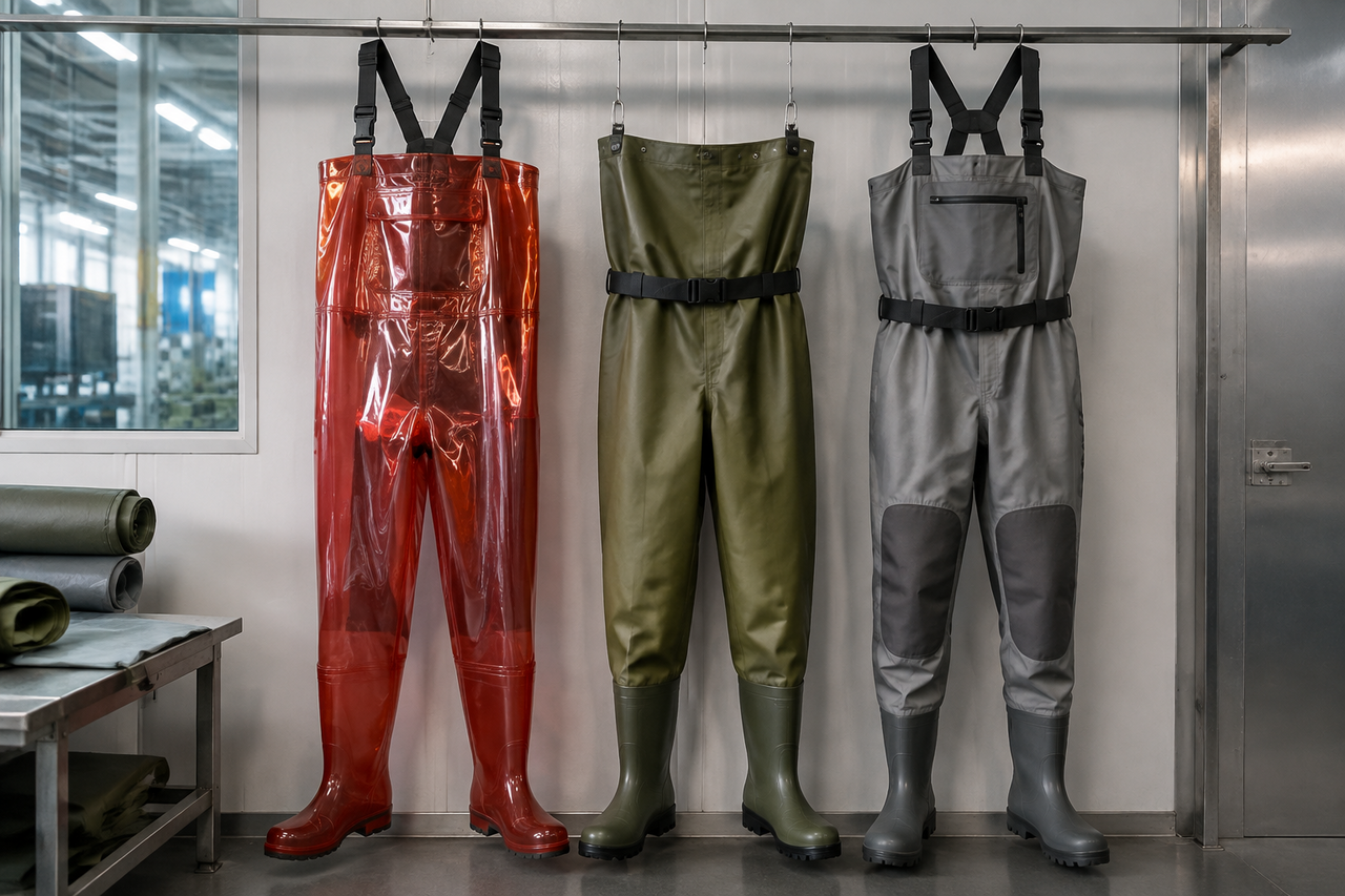 PVC, EVA, and Nylon Waders Compared — Material Technology and Seam Types