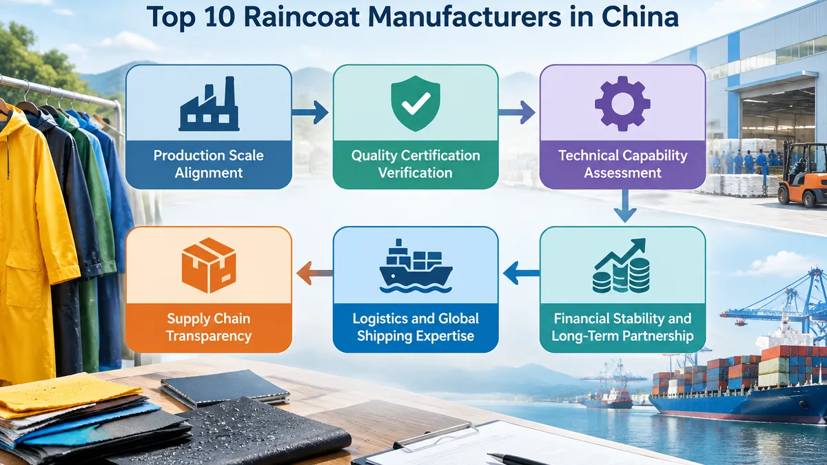 A decision flowchart with six labeled boxes: Production Scale Alignment, Quality Certification Verification, Technical Capability Assessment, Supply C