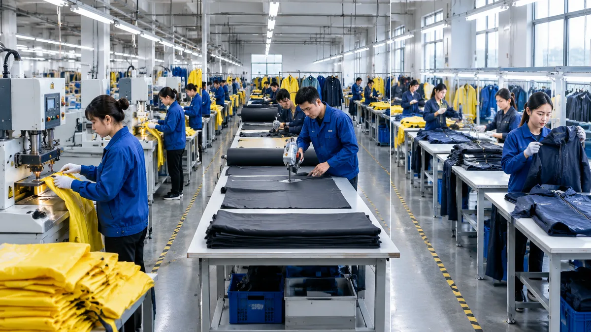 Production capacity determines whether a factory can absorb demand spikes, maintain seam c